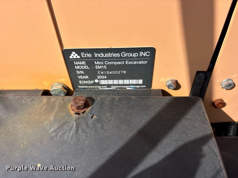 image for item ET0427 2024 Erie EM15 mini excavator