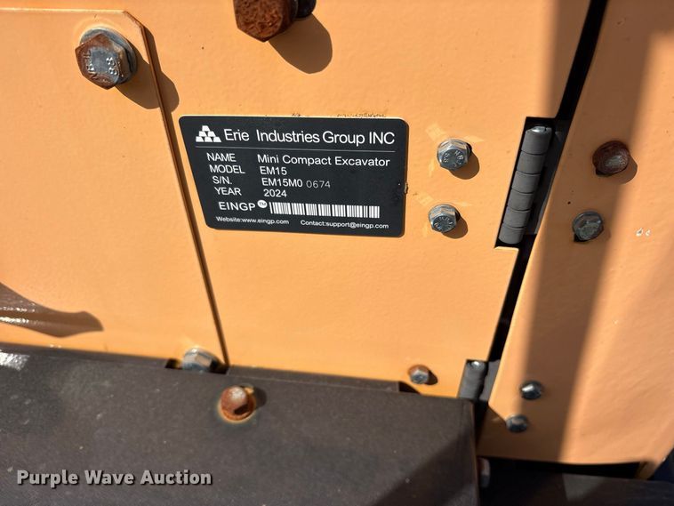 image for item ET0428 2024 Erie EM15 mini excavator