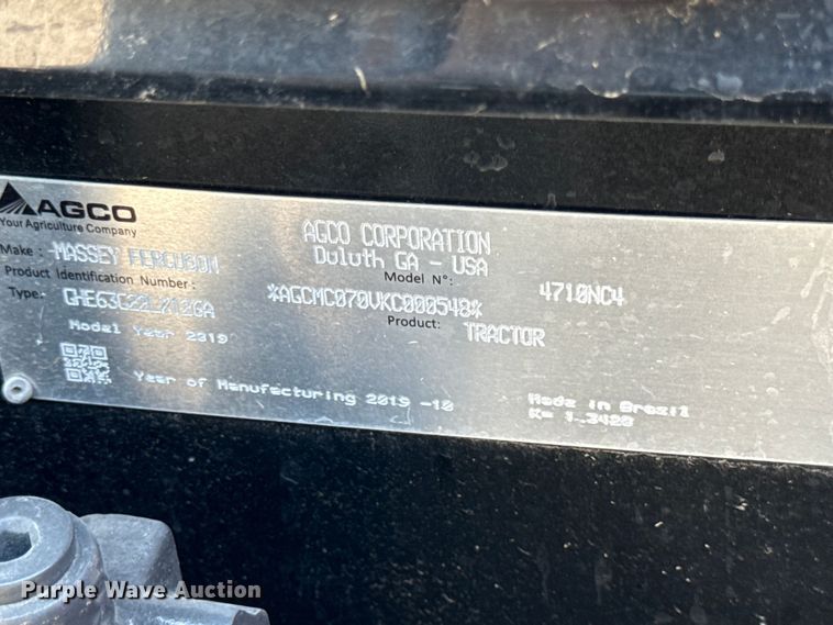 image for item EV6088 2019 Massey Ferguson 4710 MFWD tractor