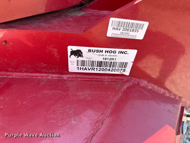 image for item EV6089 Bush Hog Inc. 1812 batwing rotary mower