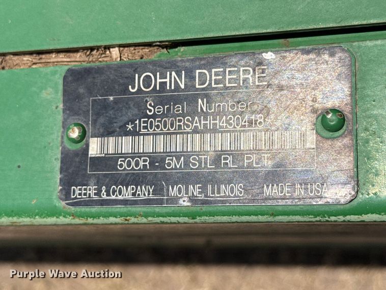 image for item EW4103 2020 John Deere W260 swather / windrower