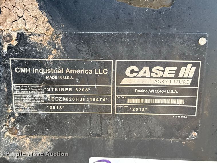 image for item EW4208 2018 Case IH Steiger 620 4WD tractor