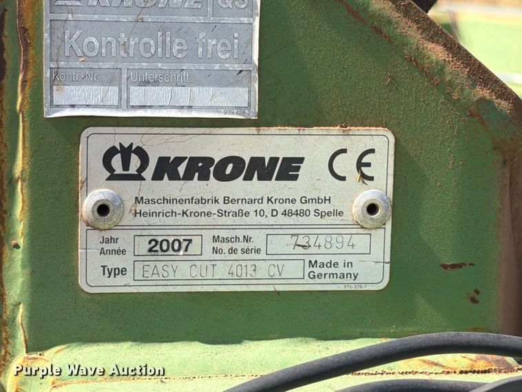 image for item EW8728 2007 Krone Easy Cut 4013 CV swather / windrower