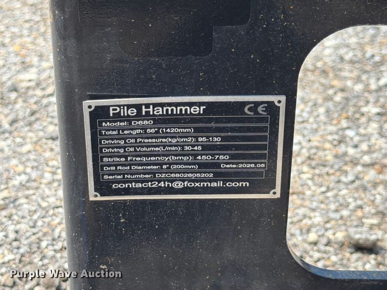 image for item MQ9076 2026 D680 skid steer pile hammer