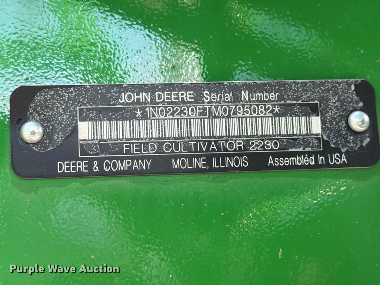 image for item YA4554 2021 John Deere 2230FH field cultivator