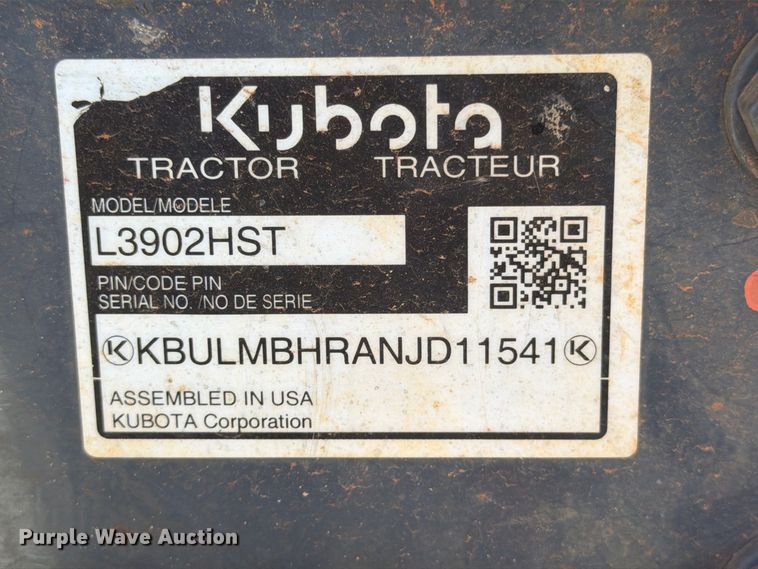 image for item YA4663 2022 Kubota L3902 MFWD tractor