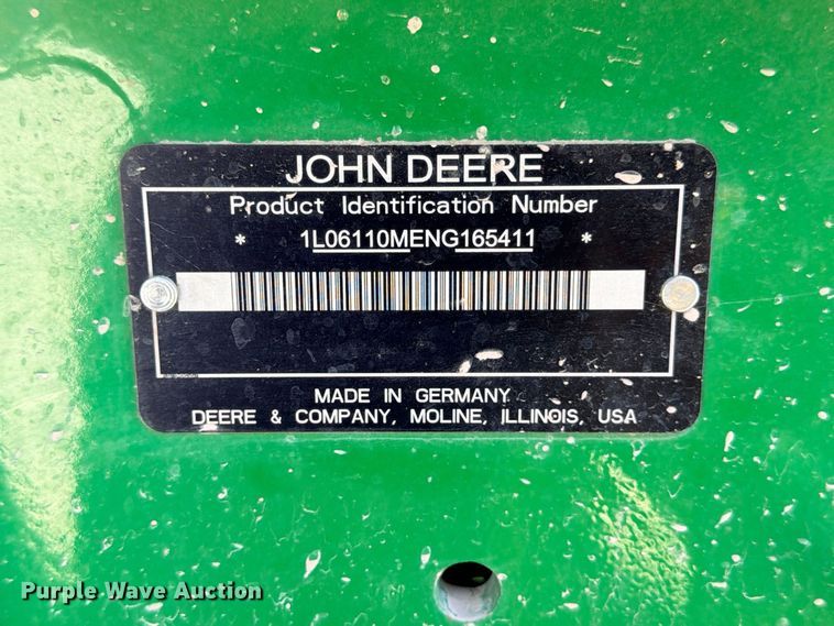 image for item YA4831 2022 John Deere 6110M MFWD tractor