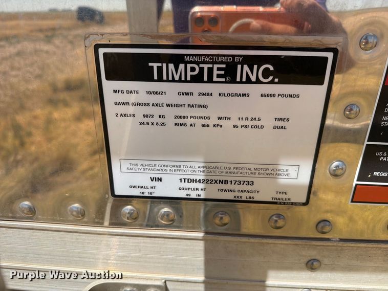 image for item DV8581 2022 Timpte, Inc grain trailer