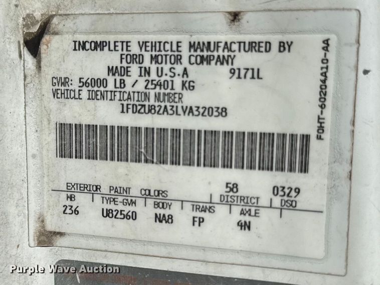 image for item ER0469 1990 Ford LT8000 dump truck