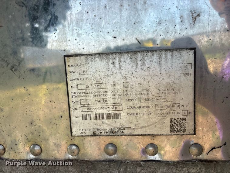 image for item ER3227 2016 Great Dane Trailers ESS-2114-11053 refrigerated van trailer