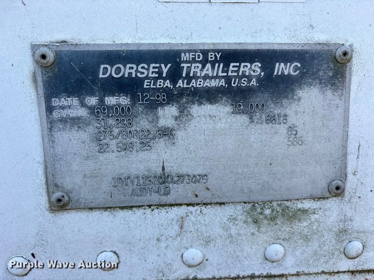 image for item ET0372 1999 Dorsey AUDT-LD dry van trailer