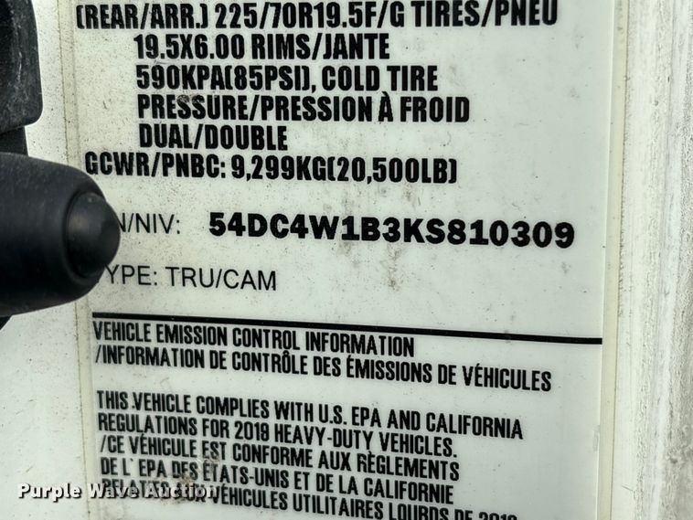 image for item EU0787 2019 Isuzu NPR box truck