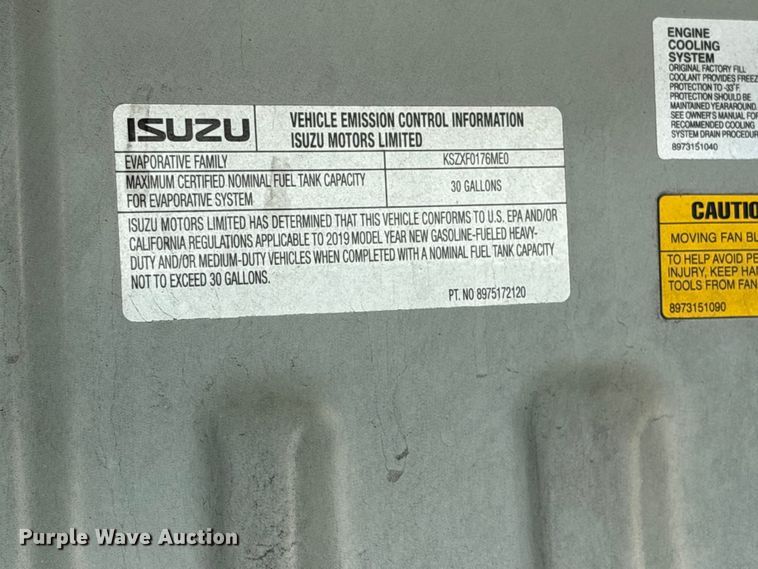 image for item EU0788 2019 Isuzu NPR box truck