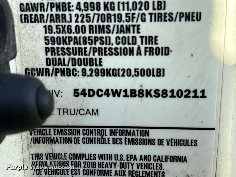 image for item EU0788 2019 Isuzu NPR box truck