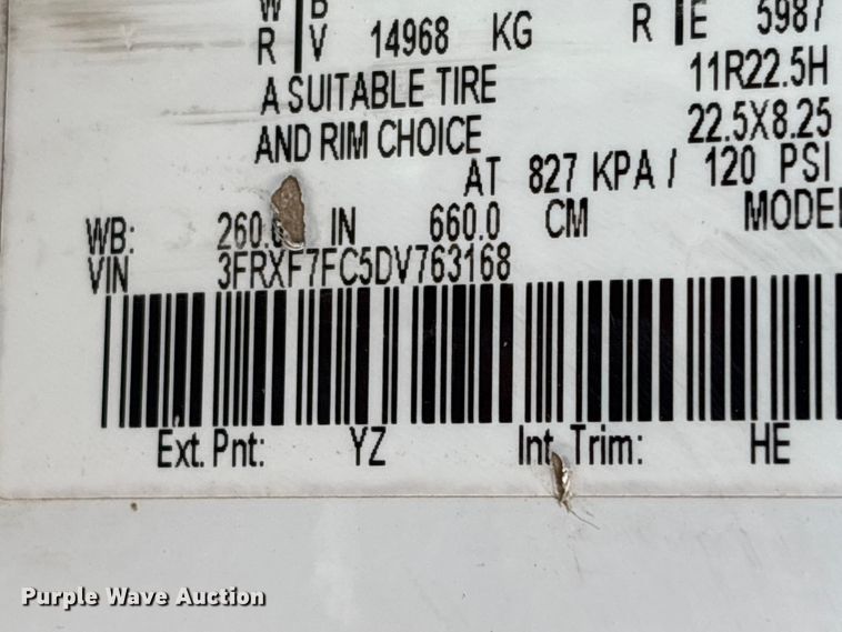 image for item EU0790 2013 Ford F750 Water Truck