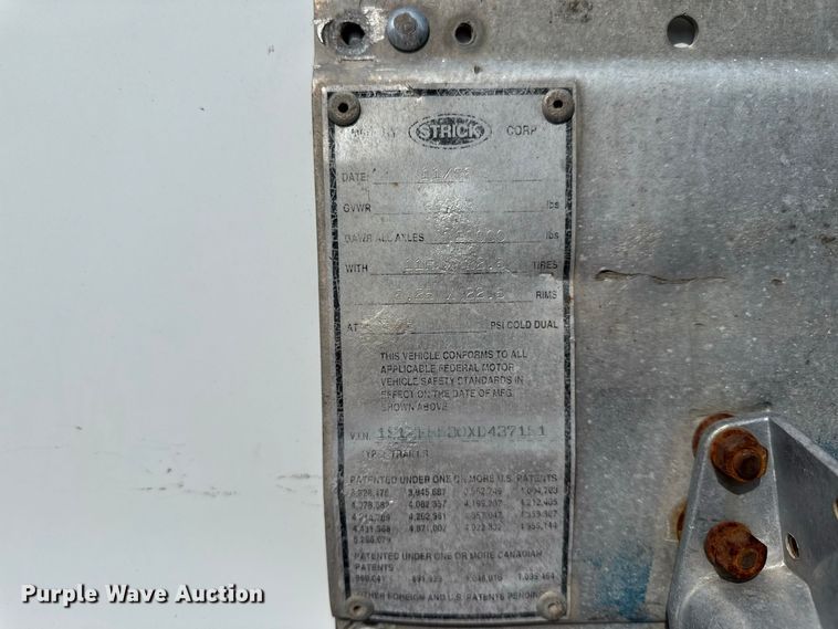 image for item EX2199 1999 Strick dry van trailer