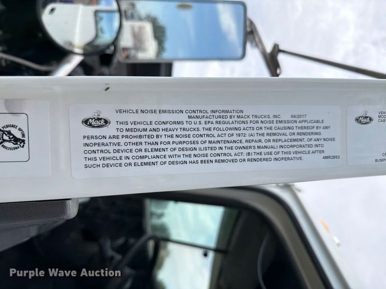 image for item FB5070 2018 Mack CHU613 truck cab and chassis