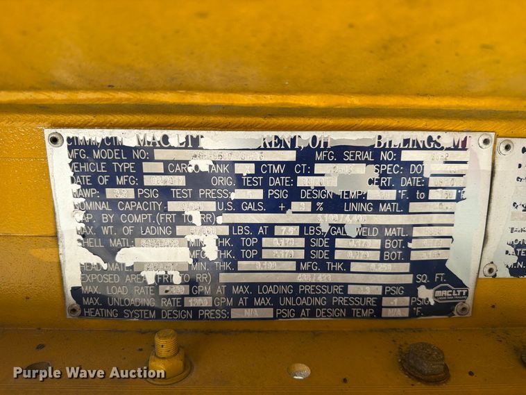image for item FC3328 2018 MAC 406 fuel trailer