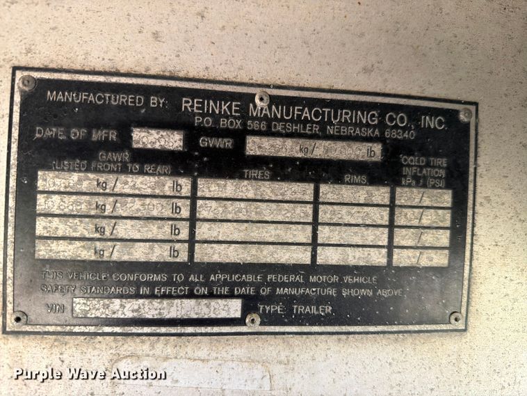 image for item FH6181 2007 Reinke flatbed trailer