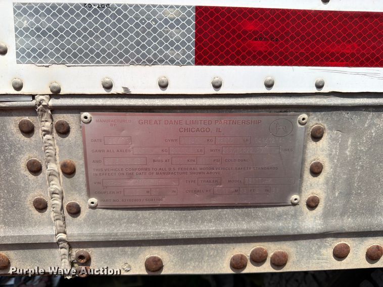 image for item FK3292 2004 Great Dane Trailers 7311TJA dry van trailer
