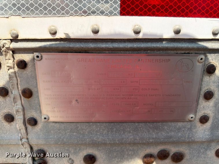 image for item FK3292 2004 Great Dane Trailers 7311TJA dry van trailer
