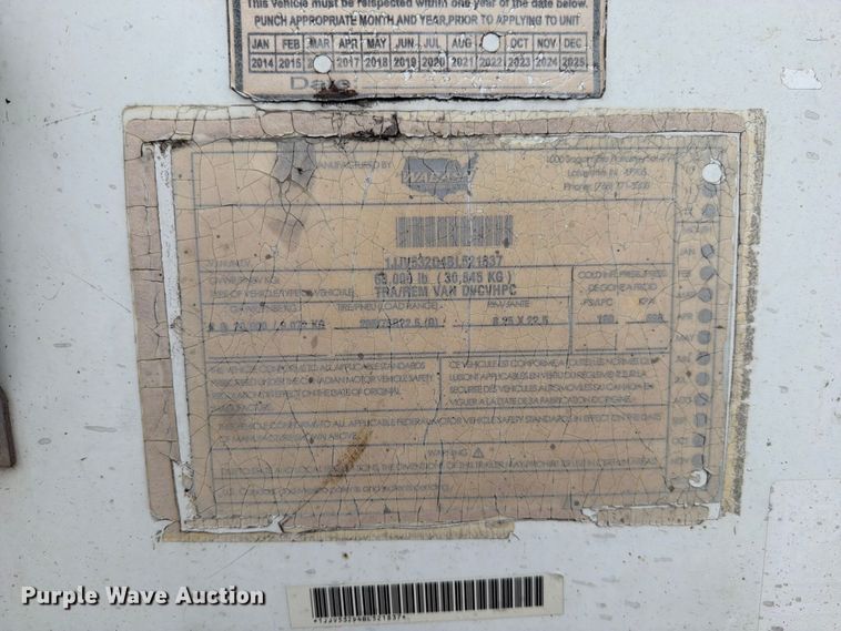 image for item FN5782 2011 Wabash DVCVHPC dry van trailer