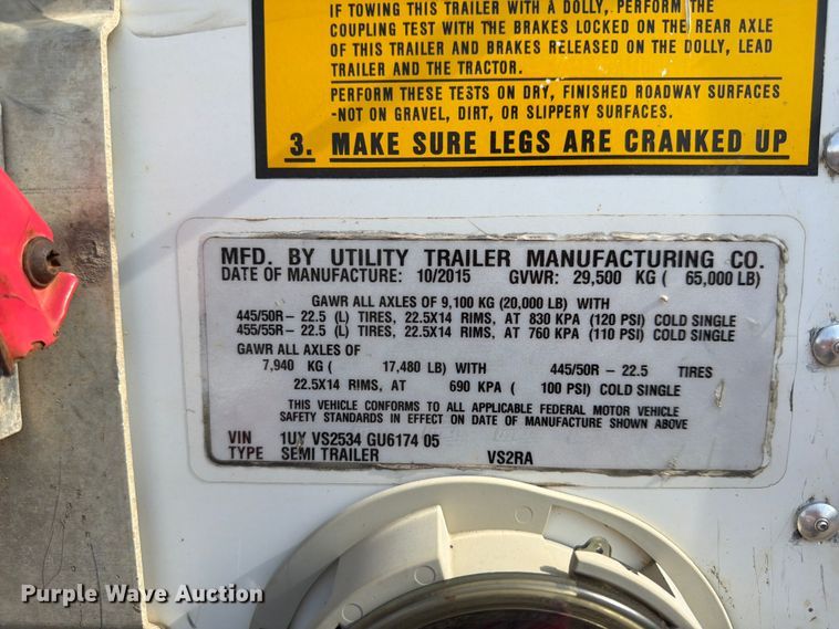 image for item FP4027 2016 Utility VS2RA refrigerated van trailer