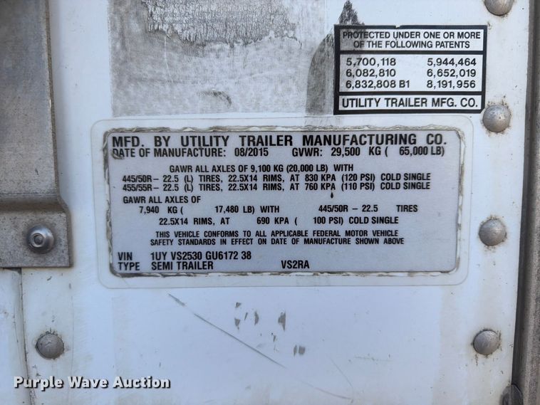 image for item FP4031 2016 Utility VS2RA refrigerated van trailer