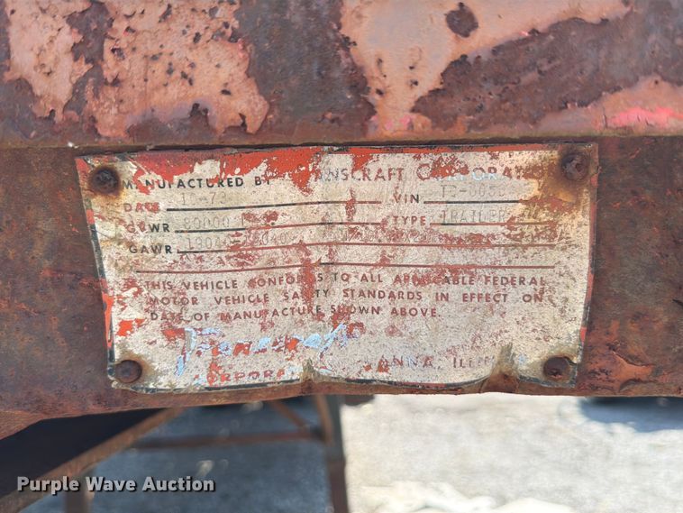 image for item FT6174 1974 Transcraft flatbed trailer