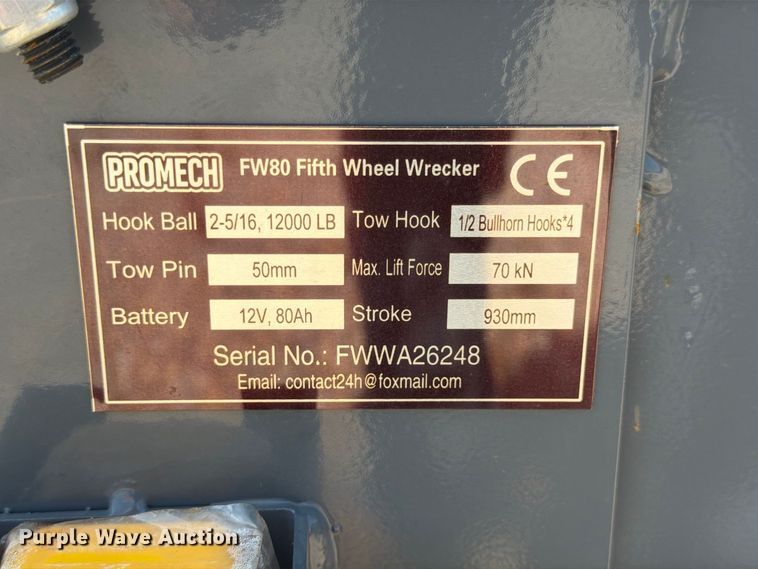 image for item MQ9081 Promech FW80 fifth wheel wrecker boom
