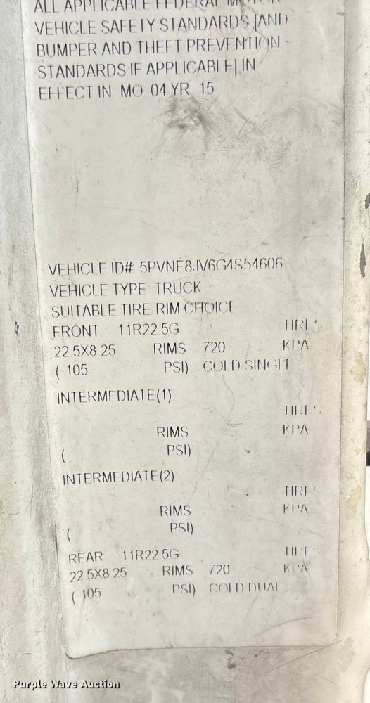 image for item YA1935 2016 Hino 268 box truck