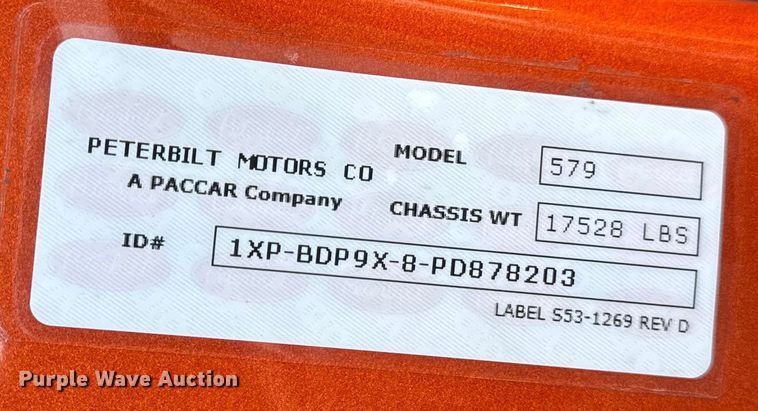 image for item YA2638 2023 Peterbilt 579 semi truck