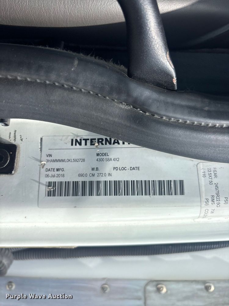 image for item YA3997 2019 International 4300 refrigerated truck