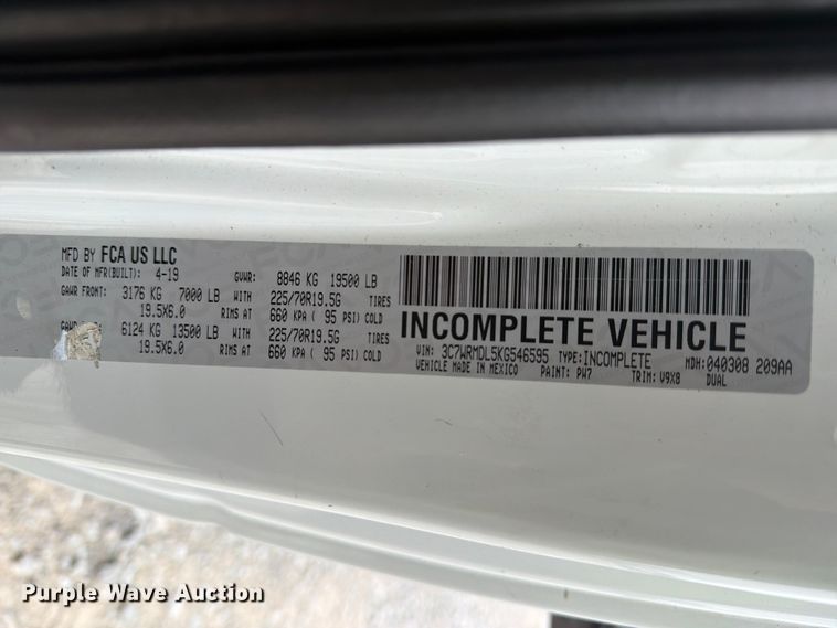 image for item YA4225 2019 RAM 5500HD rollback truck