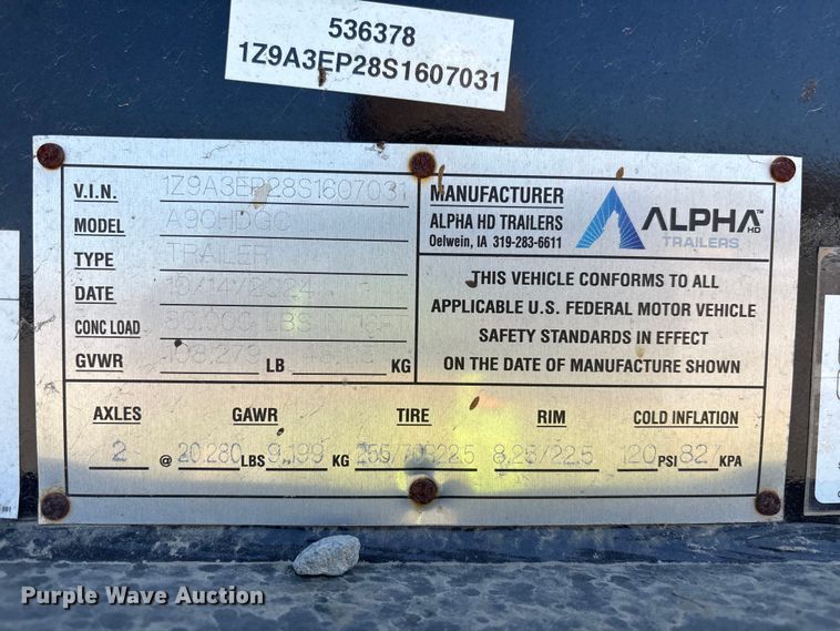 image for item YA4298 2025 Alpha A90JDGC lowboy equipment trailer