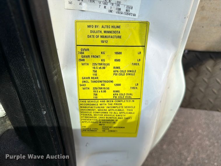 image for item YA4378 2012 Ford F450 Super Duty bucket truck