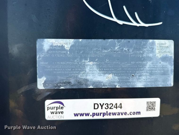 image for item DY3244 2018 PJ equipment trailer