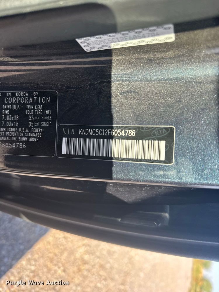 image for item DY3245 2015 Kia Sedona van