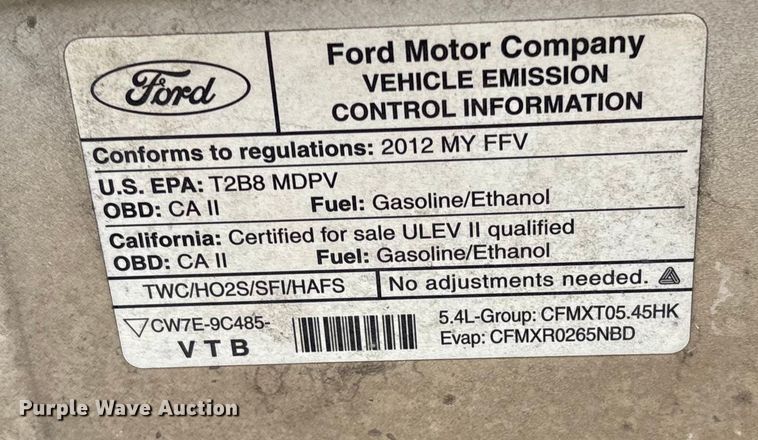 image for item EF1007 2012 Ford E250 van