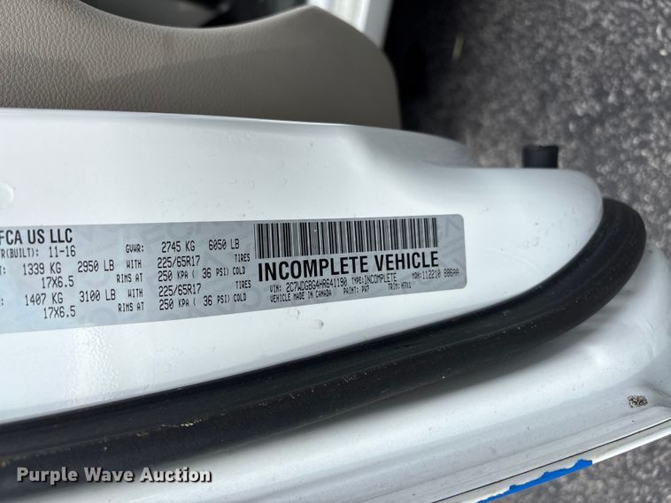 image for item EF1323 2017 Dodge Grand Caravan handicap accessible van