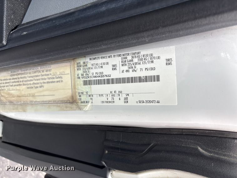 image for item EF1324 2017 Ford Transit handicap accessible van