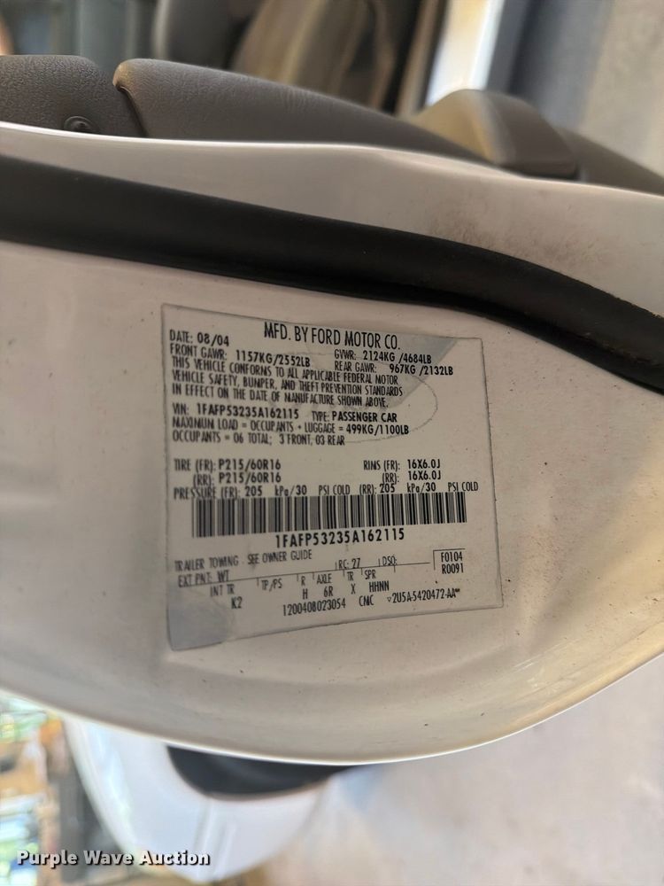 image for item EF1331 2005 Ford Taurus 