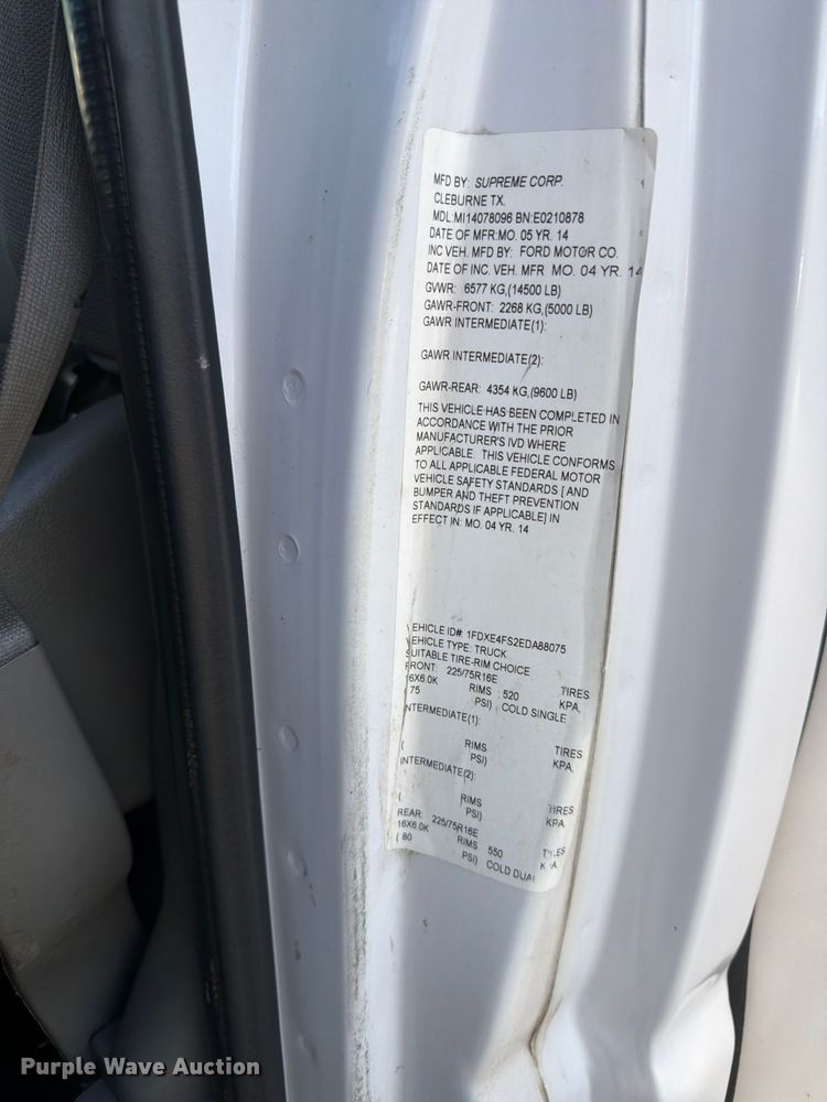 image for item EG9313 2014 Ford E450 Super Duty box truck