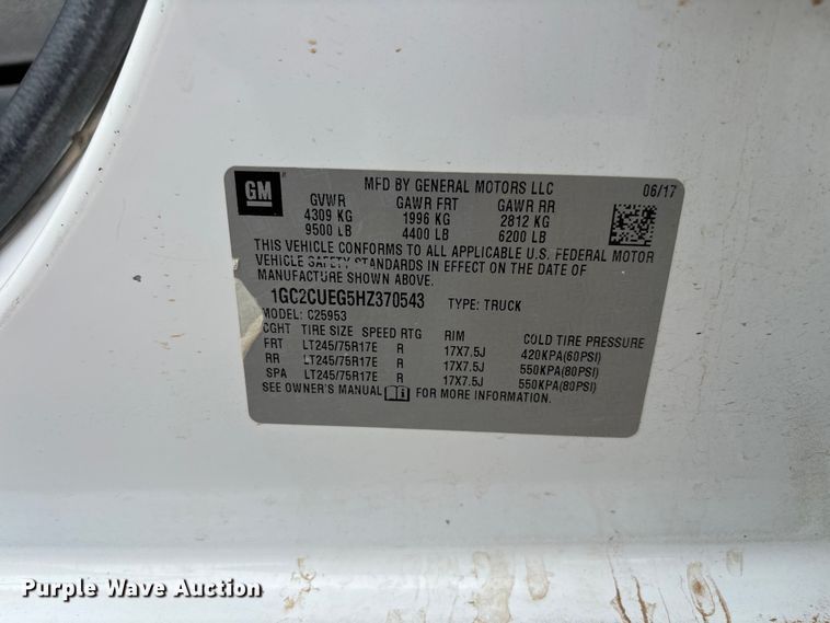 image for item EL2608 2017 Chevrolet Silverado 2500HD Ext. Cab pickup truck