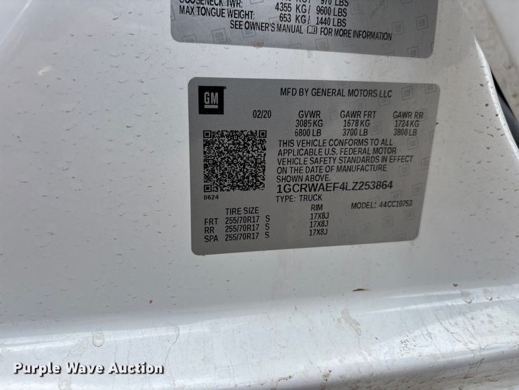 image for item EL2611 2020 Chevrolet Silverado 1500 Ext. Cab pickup truck