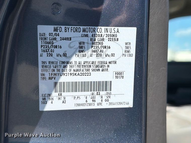 image for item ES6532 2005 Ford Escape SUV