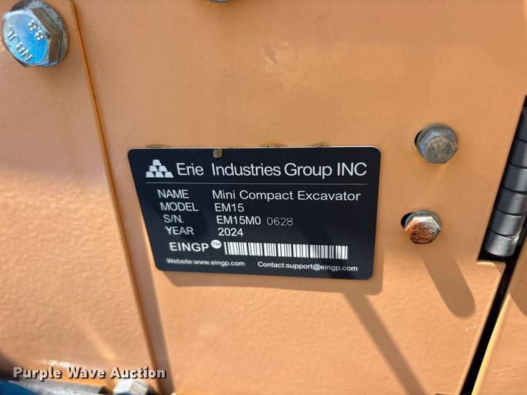 image for item ET0437 2024 Erie EM15 mini excavator