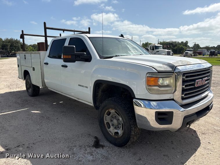 image for item EU0747 2016 GMC Sierra 2500HD Crew Cab utility bed pickup truck
