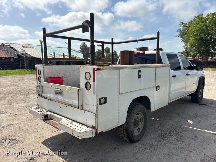 image for item EU0747 2016 GMC Sierra 2500HD Crew Cab utility bed pickup truck