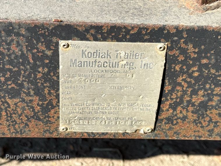 image for item EV6121 2001 Kodiak utility trailer